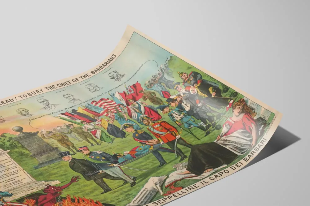 Historyczny plakat ścienny Uncle Sam i Wódz Barbarzyńców
