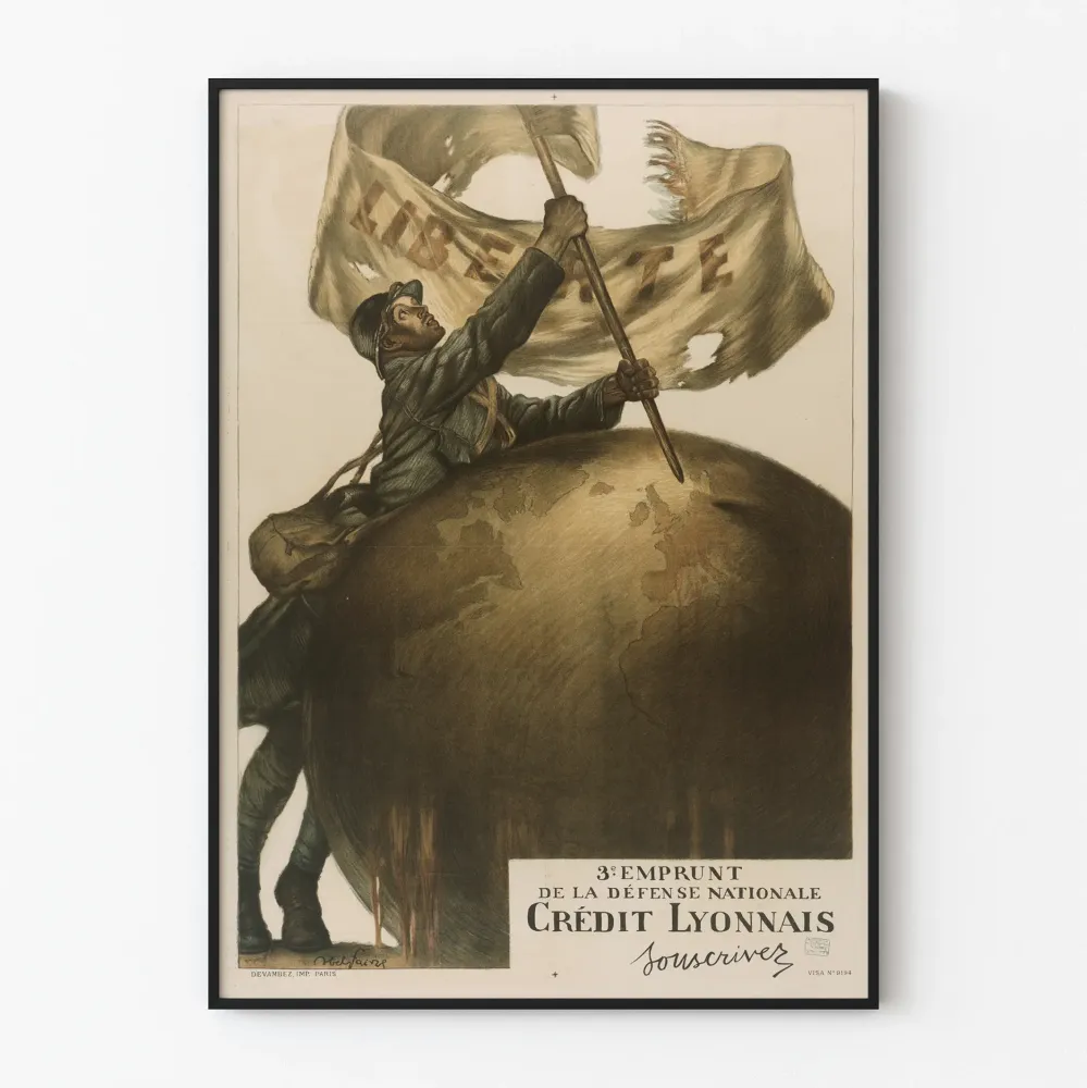 Historyczny plakat 3. emisji obrony narodowej Crédit Lyonnais