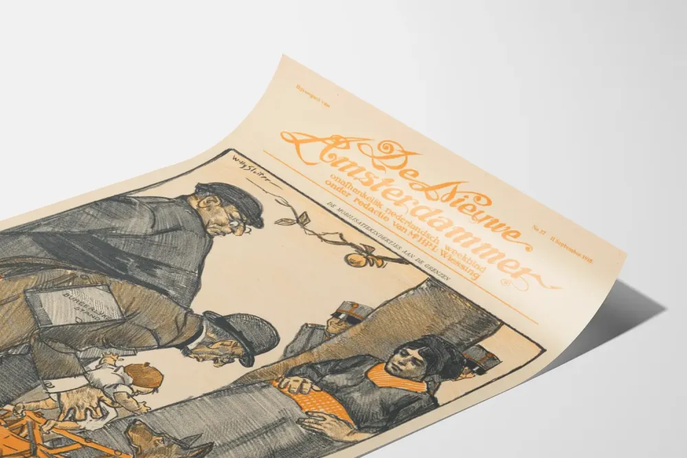 Historyczny plakat De Mobilisatiekindertjes aan de Grenzen - Dekoracja ścienna historyczna