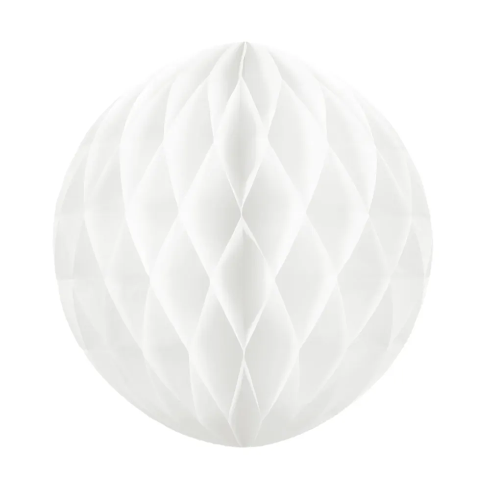 Honeycomb bibułowy, biały, 20 cm
