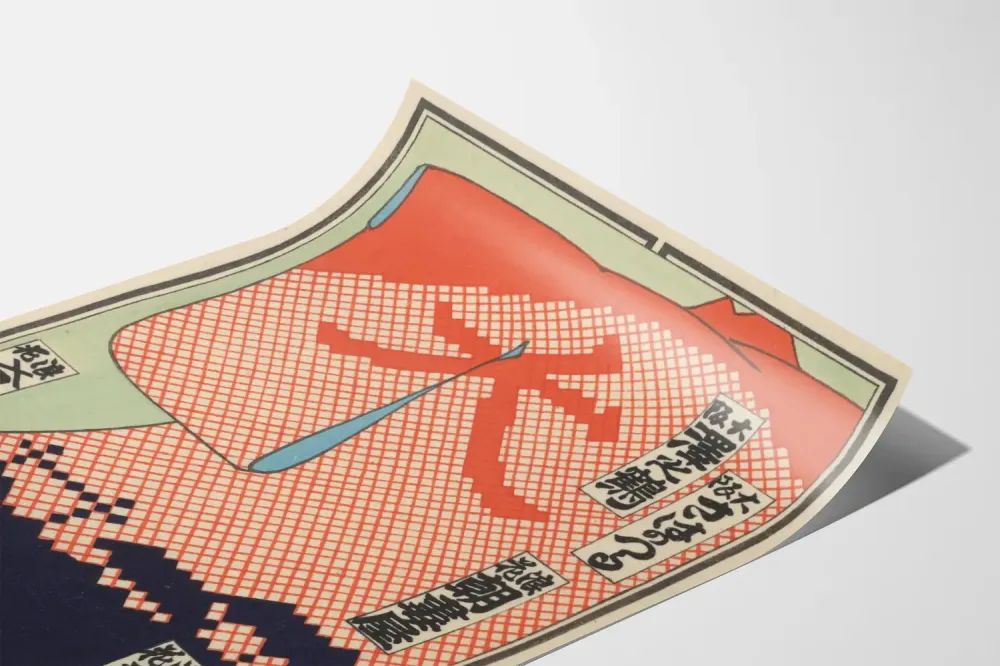 Japoński plakat Taisho Kimono Tradycyjny Dekoracyjny