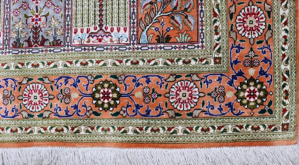 Jedwabny dywan - Ghom Silk - Premium - 157 x 100 cm - rdza