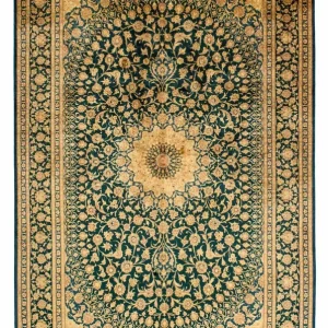 Jedwabny dywan - Ghom Silk - Premium - 216 x 132 cm - ciemnoniebieski