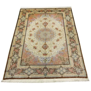 Jedwabny dywan - Ghom Silk - Premium - 240 x 155 cm - beżowy