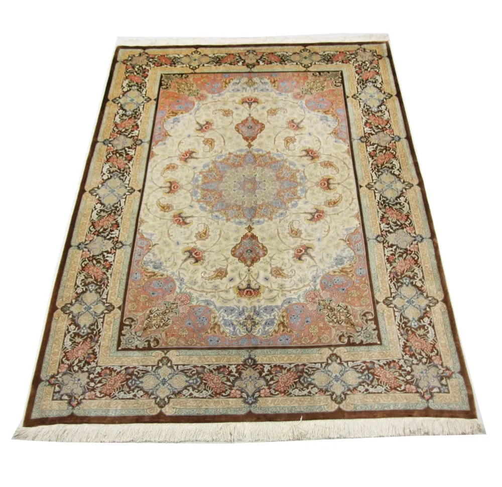 Jedwabny dywan - Ghom Silk - Premium - 240 x 155 cm - beżowy