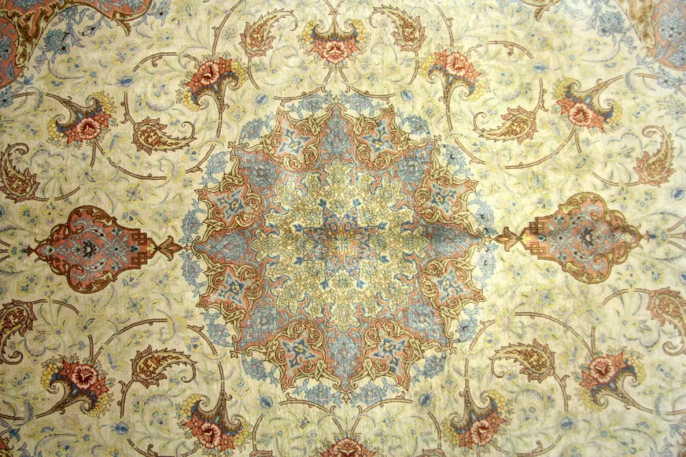 Jedwabny dywan - Ghom Silk - Premium - 240 x 155 cm - beżowy