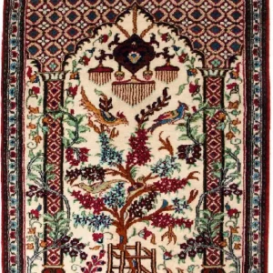 Jedwabny dywan - Ghom Silk - Premium - 77 x 57 cm - beżowy