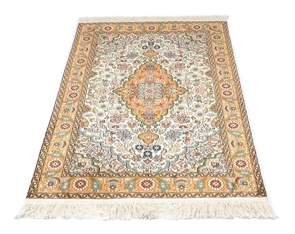 Jedwabny dywan - Kashmir Silk - 120 x 80 cm - beżowy