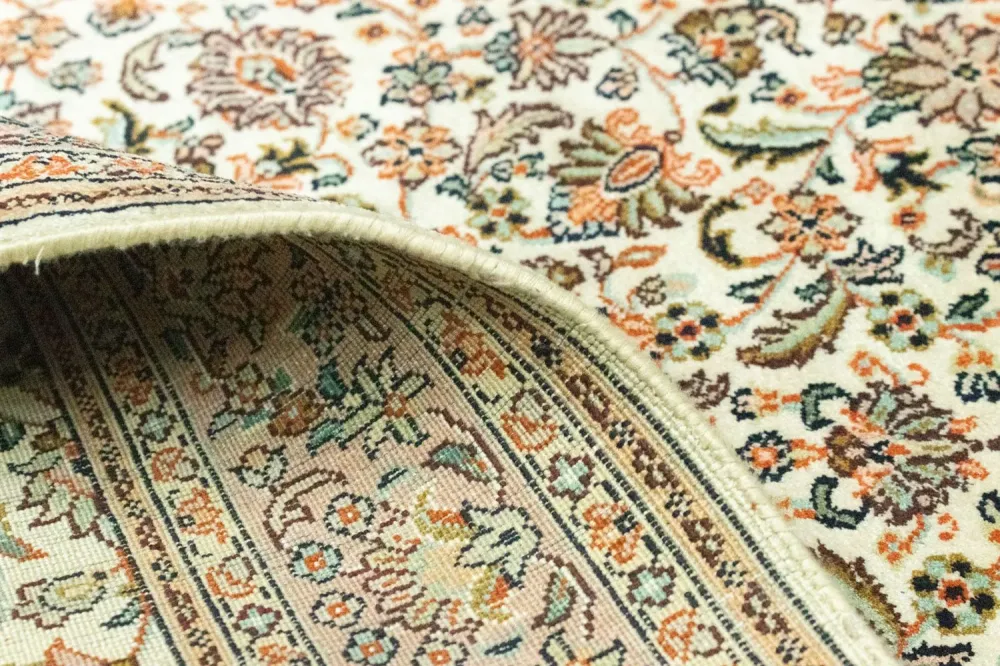 Jedwabny dywan - Kashmir Silk - 124 x 78 cm - beżowy