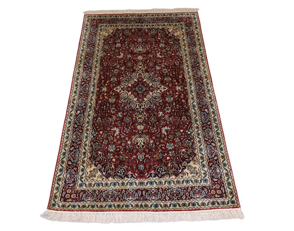 Jedwabny dywan - Kashmir Silk - 150 x 90 cm - ciemna czerwień