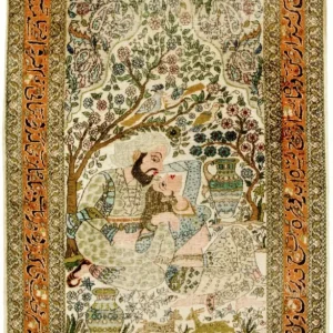 Jedwabny dywan - Kashmir Silk - 150 x 92 cm - wielokolorowy