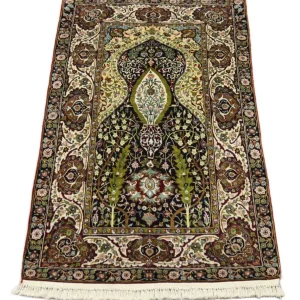 Jedwabny dywan - Kashmir Silk - 152 x 98 cm - czarny