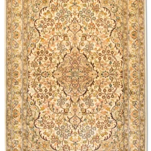 Jedwabny dywan - Kashmir Silk - 153 x 94 cm - beżowy