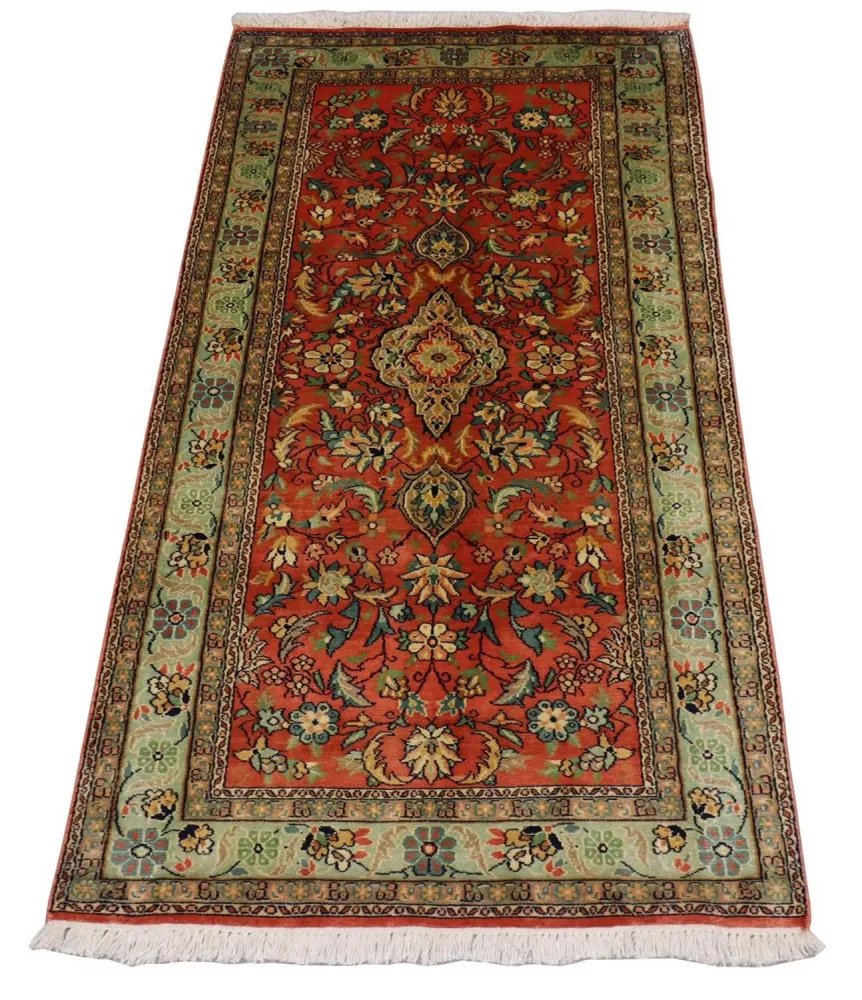 Jedwabny dywan - Kashmir Silk - 153 x 80 cm - czerwony