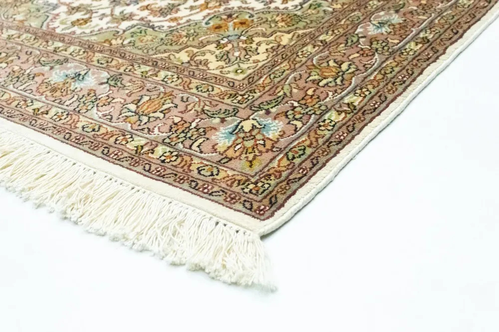 Jedwabny dywan - Kashmir Silk - 159 x 94 cm - beżowy