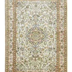 Jedwabny dywan - Kashmir Silk - 183 x 125 cm - beżowy