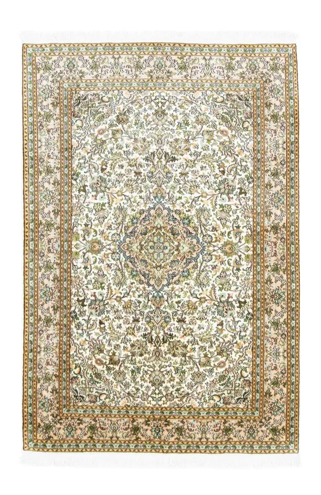 Jedwabny dywan - Kashmir Silk - 183 x 125 cm - beżowy