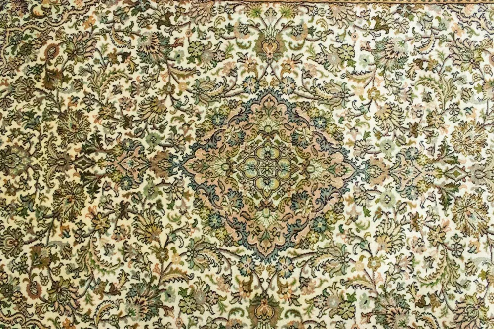 Jedwabny dywan - Kashmir Silk - 183 x 125 cm - beżowy