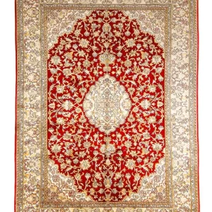 Jedwabny dywan - Kashmir Silk - 186 x 129 cm - czerwony