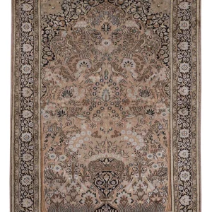 Jedwabny dywan - Kashmir Silk - 188 x 126 cm - ciemny beż