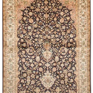 Jedwabny dywan - Kashmir Silk - 190 x 127 cm - ciemnoniebieski
