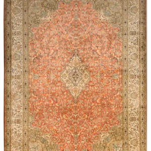 Jedwabny dywan - Kashmir Silk - 244 x 168 cm - pomarańczowy