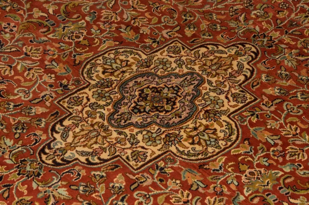 Jedwabny dywan - Kashmir Silk - 244 x 168 cm - pomarańczowy