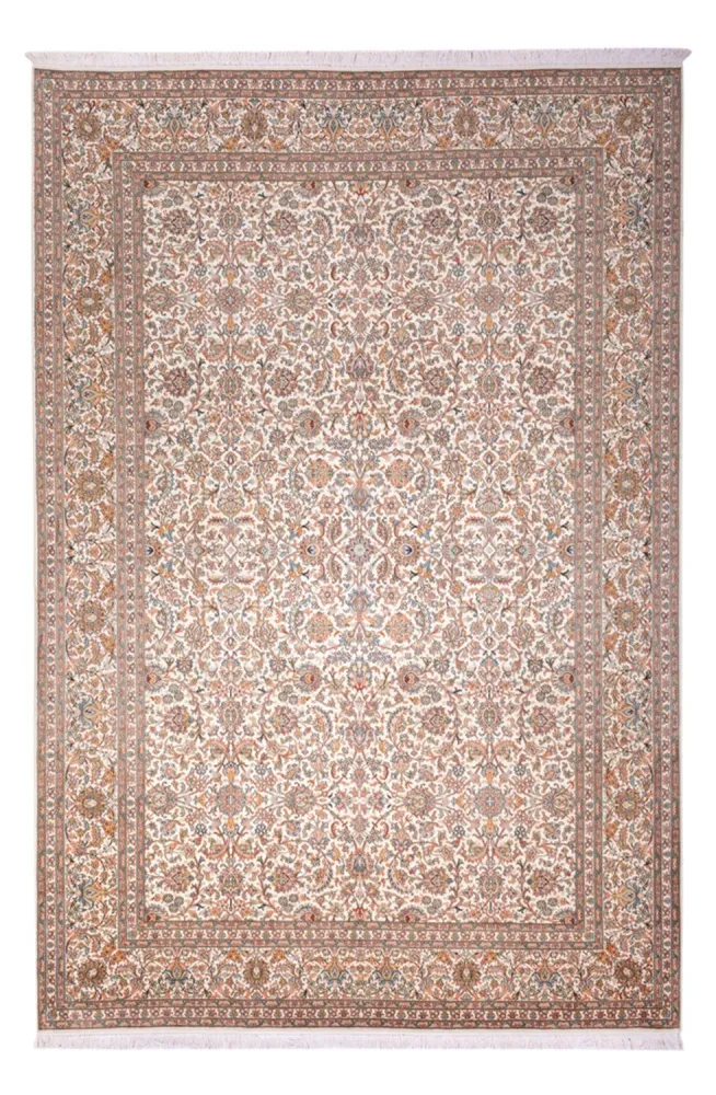 Jedwabny dywan - Kashmir Silk - 318 x 216 cm - ciemny beż