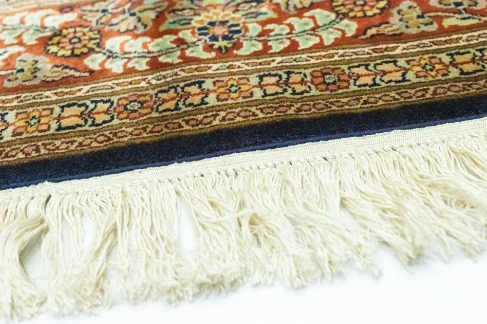Jedwabny dywan - Kashmir Silk kształt specjalny - 127 x 125 cm - niebieski