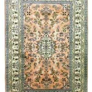 Jedwabny dywan - Kashmir Silk - 93 x 64 cm - łososiowy