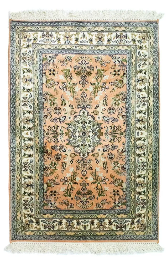 Jedwabny dywan - Kashmir Silk - 93 x 64 cm - łososiowy