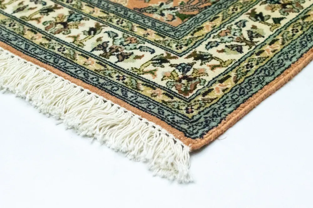 Jedwabny dywan - Kashmir Silk - 93 x 64 cm - łososiowy