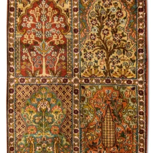Jedwabny dywan - Kashmir Silk - 91 x 65 cm - wielokolorowy