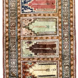 Jedwabny dywan - Kayseri - 104 x 66 cm - wielokolorowy