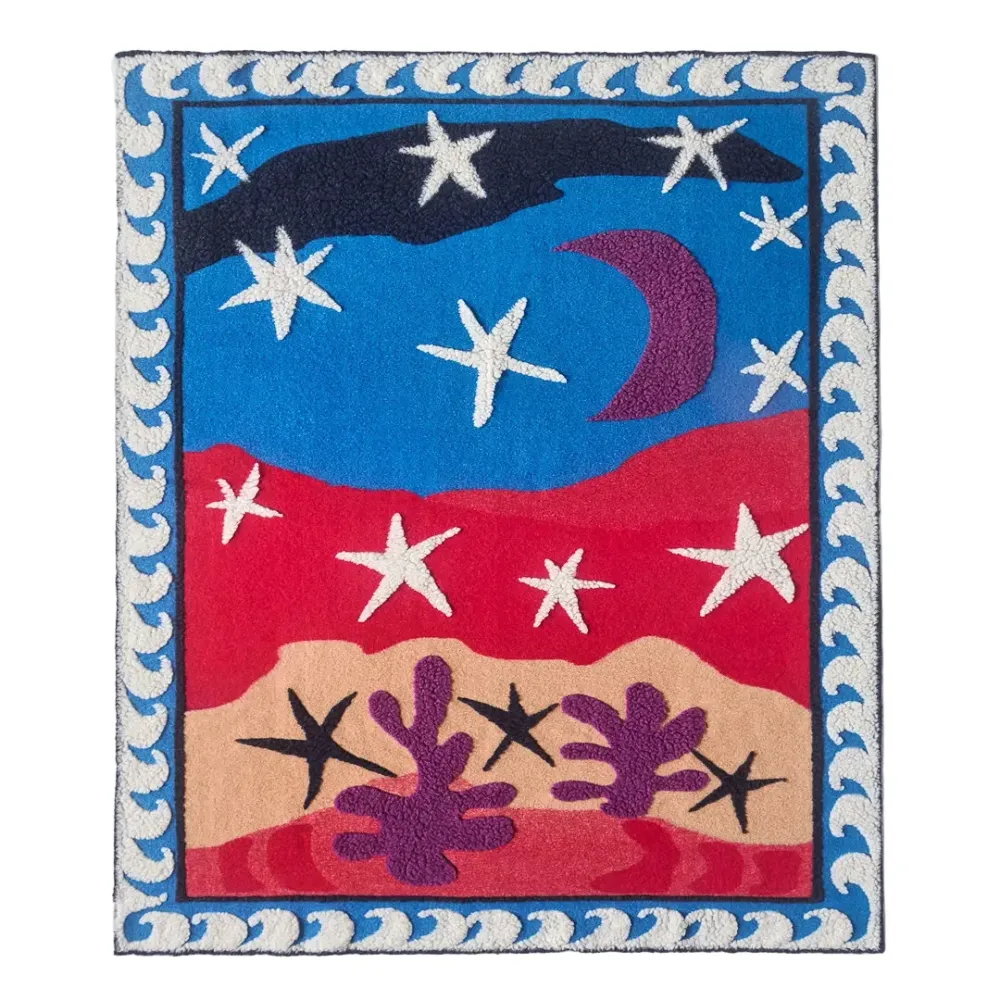 Koc STARGAZER THROW niebieski z czerwonym