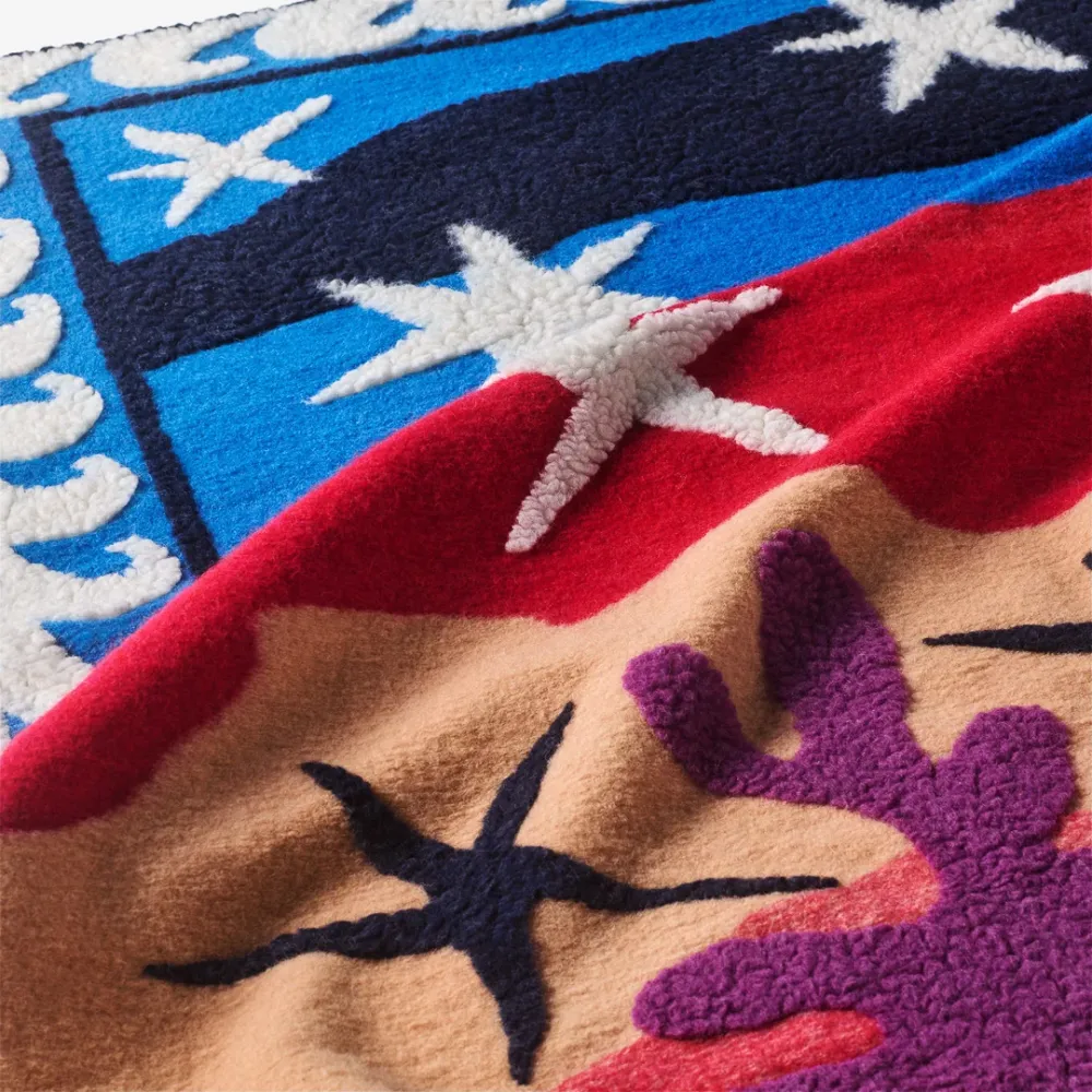 Koc STARGAZER THROW niebieski z czerwonym