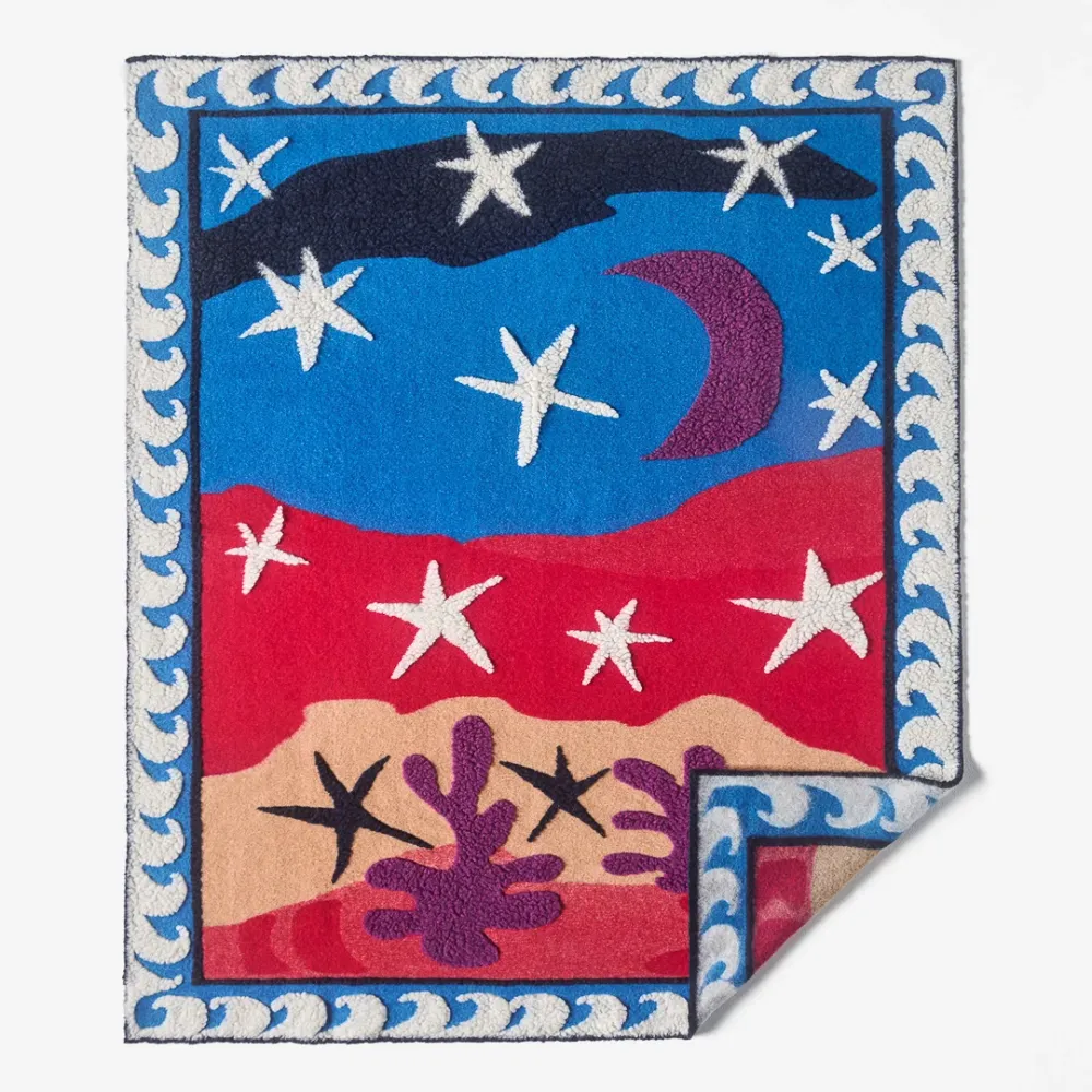 Koc STARGAZER THROW niebieski z czerwonym