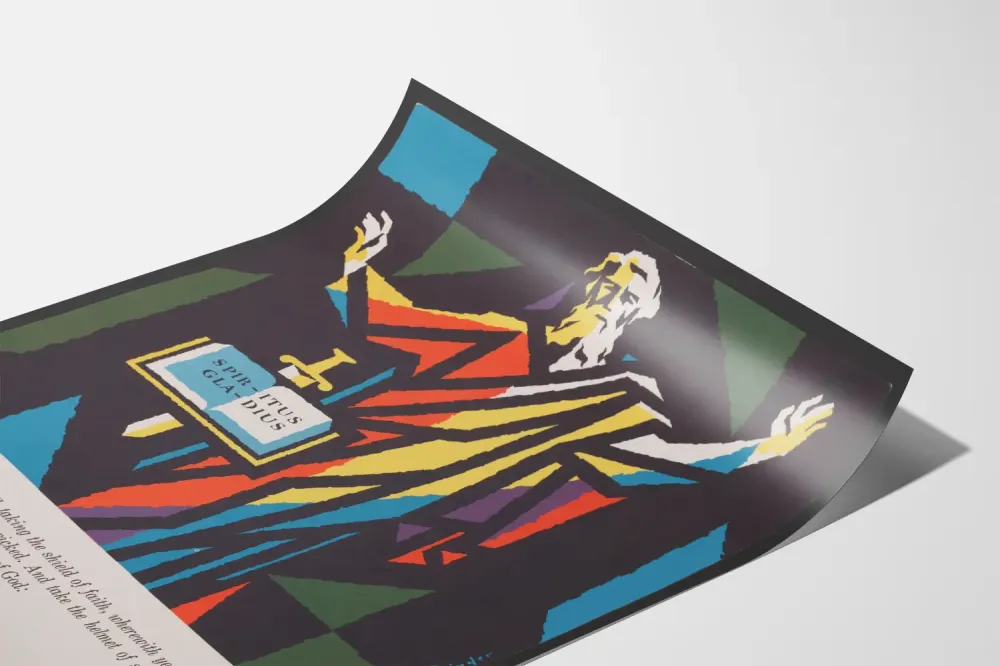Kolorowy geometryczny plakat dekoracyjny w stylu Saint Paul