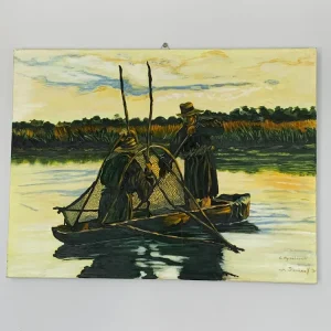 Kopia obrazu "Połów o świcie" Leona Wyczółkowskiego (1852–1936), J. Pieniążek 1996 r.