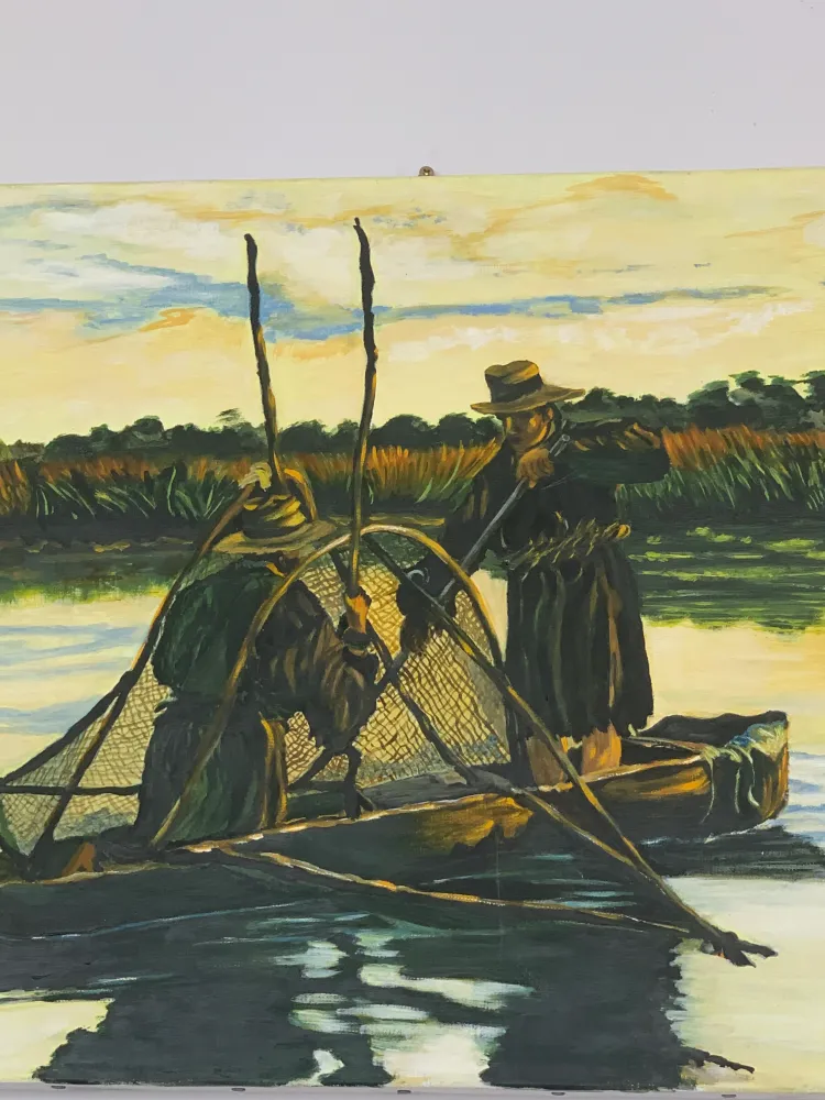 Kopia obrazu "Połów o świcie" Leona Wyczółkowskiego (1852–1936), J. Pieniążek 1996 r.