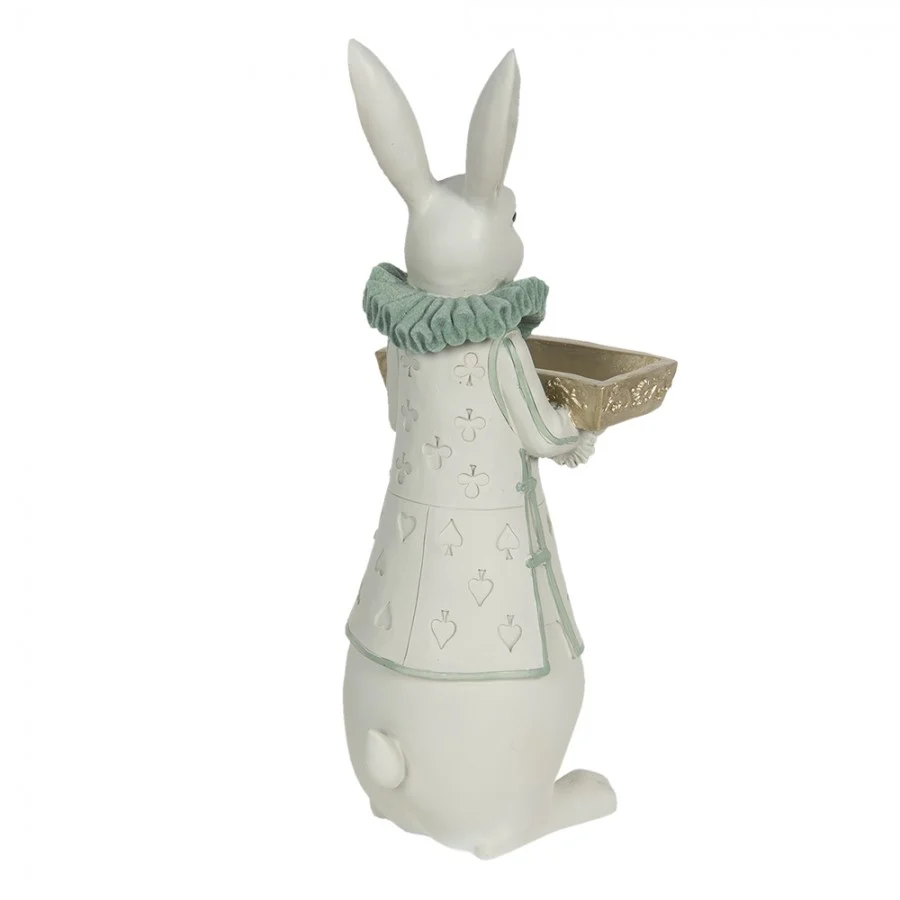 Króliczek figurka z tacą miętowy 37 cm Clayre & Eef