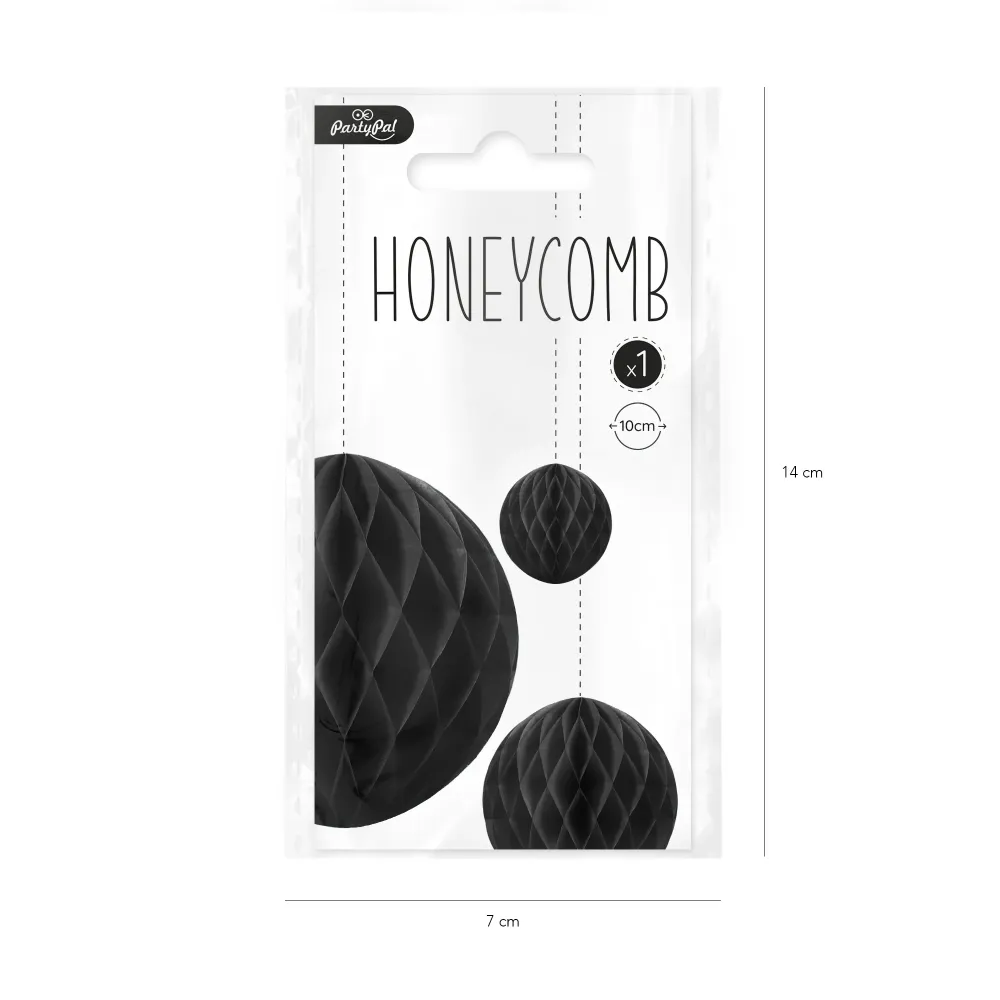 Kula bibułowa Honeycomb czarna 10cm