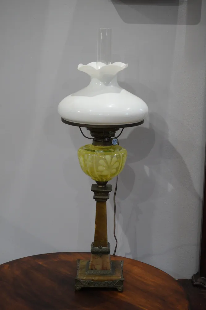 Lampa naftowa, kolumnowa, secesja
