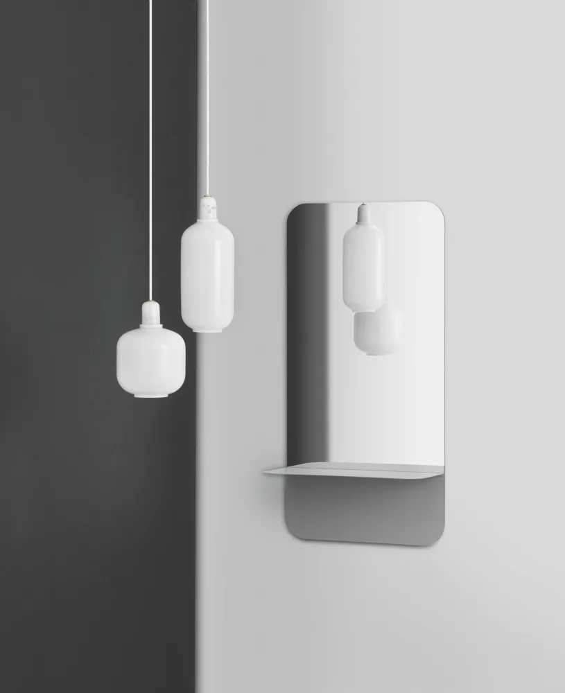 Lustro z półką HORIZON VERTICAL srebrny