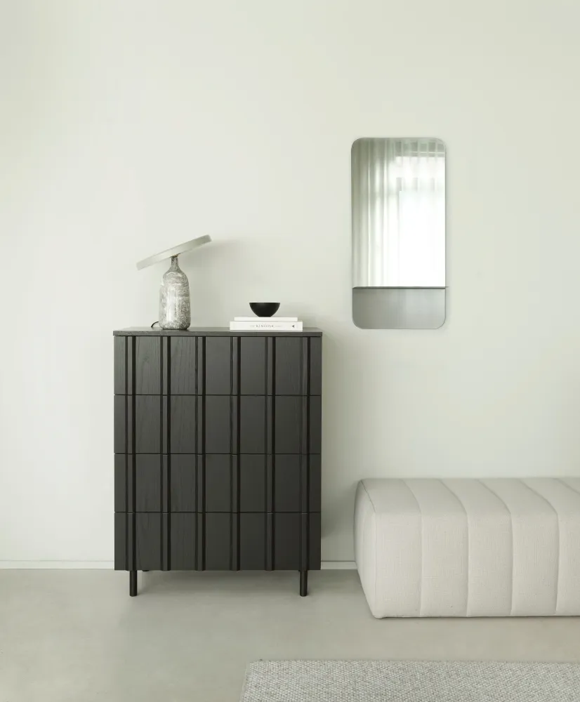 Lustro z półką HORIZON VERTICAL szary