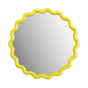 Lustro okrągłe ZIGZAG żółty