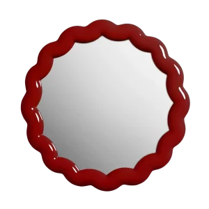 Lustro okrągłe ZIGZAG burgundowy