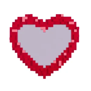 Lustro PIXEL - HEART czerwony