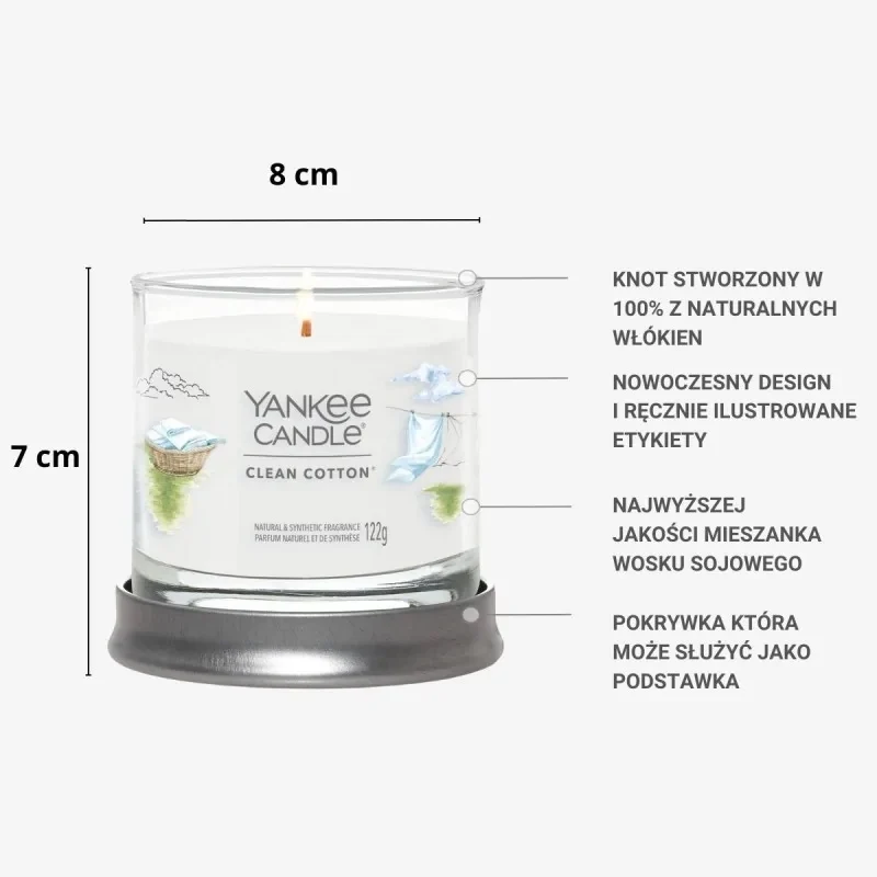Mał świeca zapachowa Clean Cotton 122g
