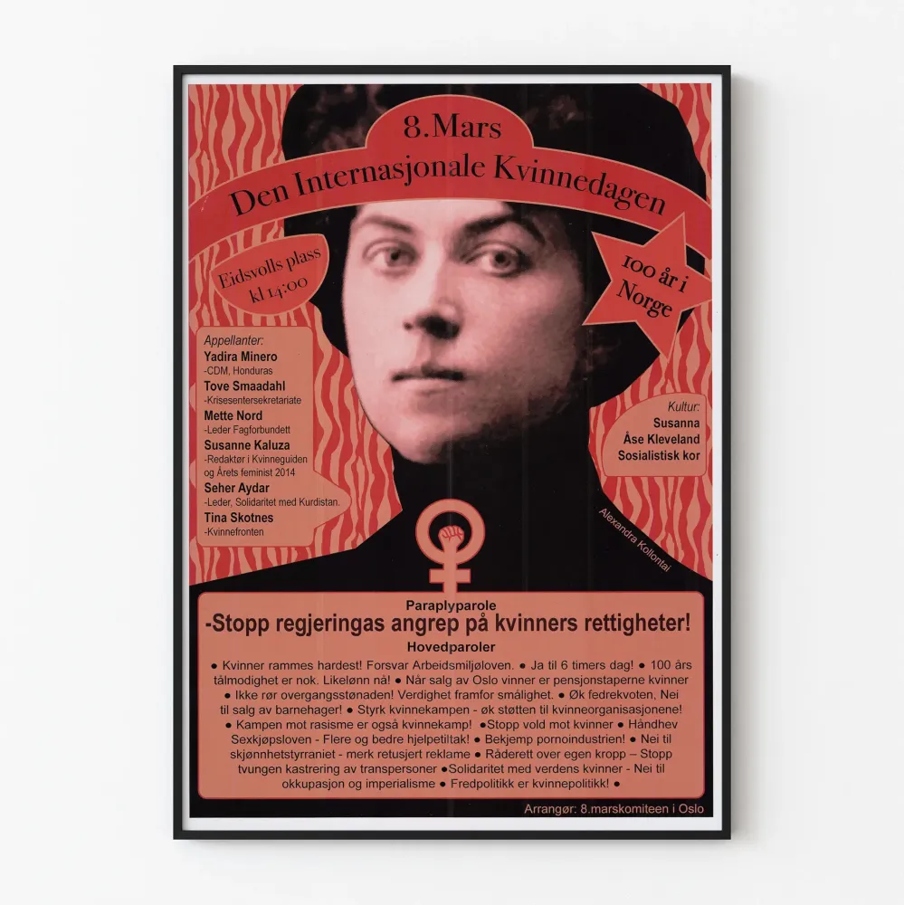 Międzynarodowy plakat z okazji Dnia Kobiet - 8 marca w Norwegii